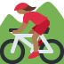 🚵🏾‍♀️ woman mountain biking: medium-dark skin tone display on Twitter